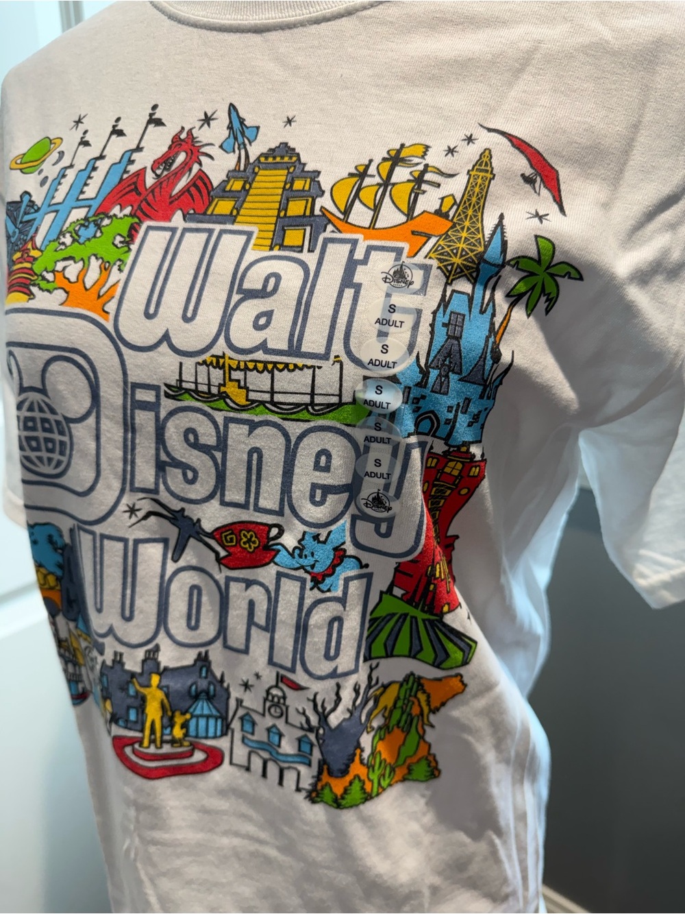 Disney Parks White Multicolor Walt Disney World Graphic Unisex Tee